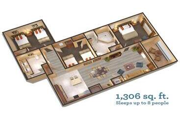 هتل Floridays Orlando Two & Three Bed Rooms Condo Resort