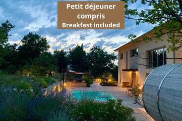 پانسیون Maison D Hôtes De Charme Le Clos De La Fontaine Piscine & Spa