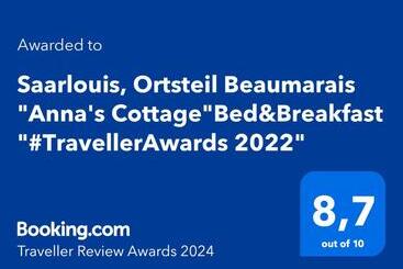 צימר Saarlouis, Ortsteil Beaumarais Anna S Cottagebed&breakfast #travellerawards 2022