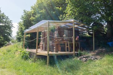 هتل 4 Large Bell Tents & Remote Wood Cabin   Sleeps 16