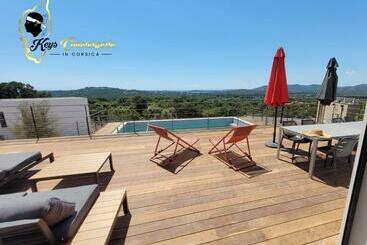 Casa Balancinu Vue Panoramique Sur Montagne Et Mer Piscine Privée
