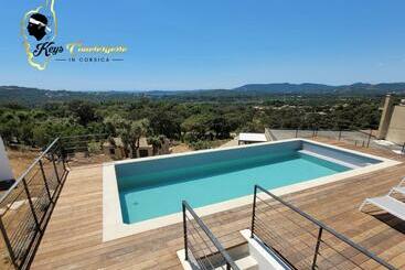 Casa Balancinu Vue Panoramique Sur Montagne Et Mer Piscine Privée
