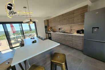 Casa Balancinu Vue Panoramique Sur Montagne Et Mer Piscine Privée