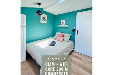 아파트호텔 Le Quai 6   Studio Neuf Calme Lumineux   Clim   Wifi   Gare à 200m