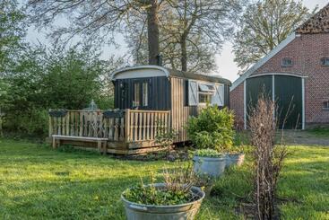 צימר Pipowagen Lidewei Groningen Westerwolde Unieke Ligging Met Eigen Tuin En Vrij Uitzicht Over Veld Naa