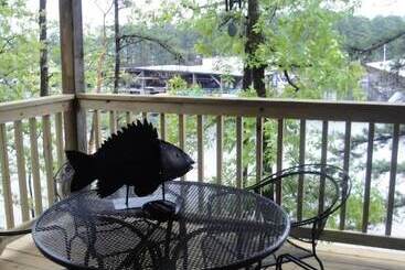 Lake View Two Bedroom, Two Bath Log Sided Cottage With Private Hot Tub Overlooking Lake Ouachita. By