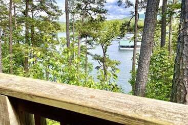 Lake View Two Bedroom, Two Bath Log Sided Cottage With Private Hot Tub Overlooking Lake Ouachita. By