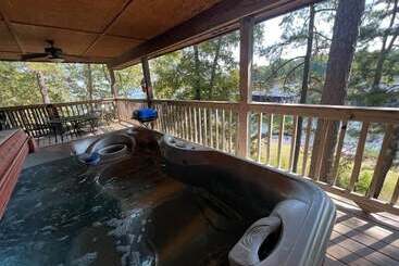 Lake View Two Bedroom, Two Bath Log Sided Cottage With Private Hot Tub Overlooking Lake Ouachita. By