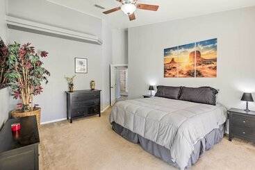 Bright Bullhead City Abode Fire Pit & Patio!