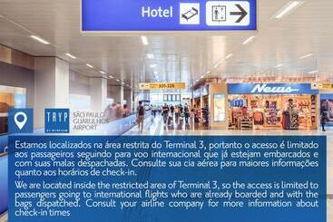 Tryp By Wyndham São Paulo Airport   Hotel De Transito Terminal 3  Lado Ar   área Restrita á Passagei