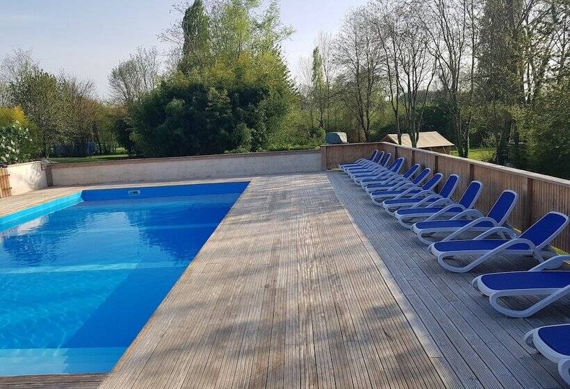 酒店 Camping Le Petit Lion   Lodges Bois