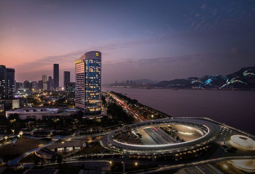 هتل Shangri La Wenzhou A Panoramic View Of The River, Adjacent To Wenzhou International Convention And E