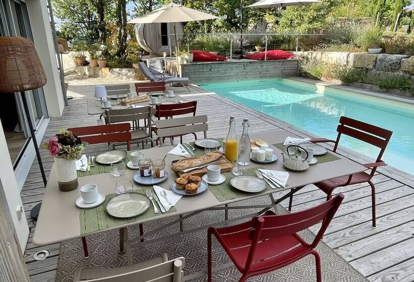 پانسیون Maison D Hôtes De Charme Le Clos De La Fontaine Piscine & Spa