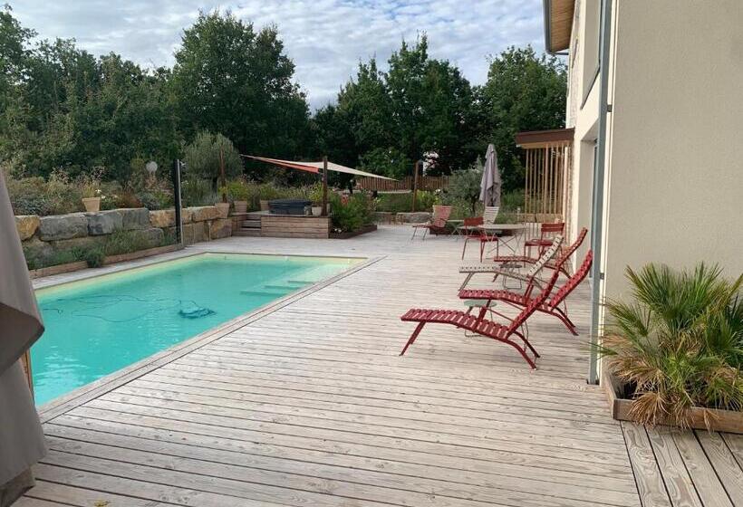 پانسیون Maison D Hôtes De Charme Le Clos De La Fontaine Piscine & Spa