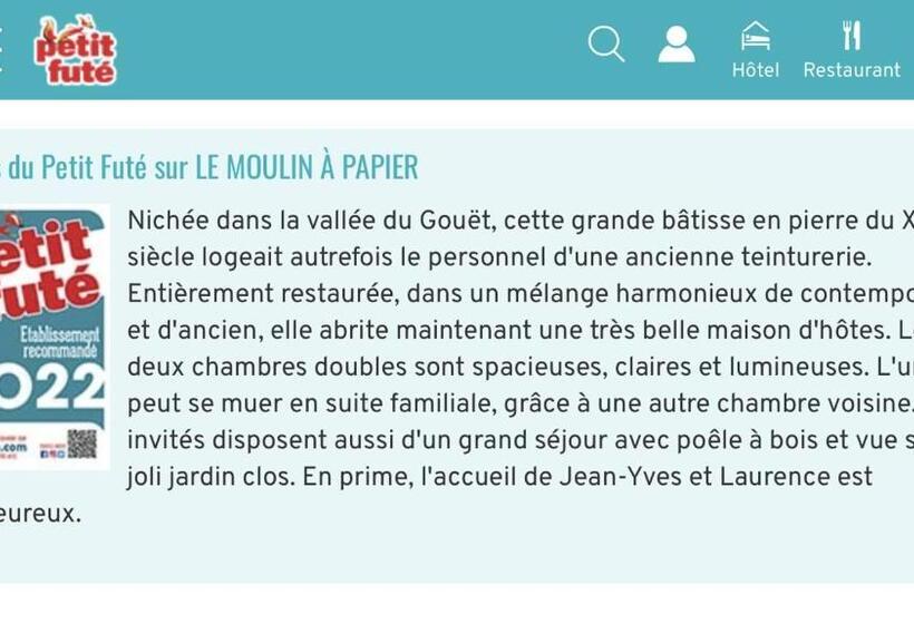 צימר Chambres D Hôtes Du Moulin à Papier