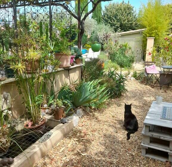 住宿加早餐  Cocon Provençal   T1 25m2   Sdb   Terrasse Privée & Accès Piscine à Saint Chamas