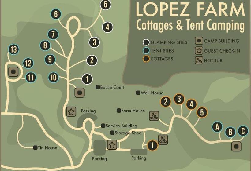 هتل Lopez Farm Cottages & Tent Camping