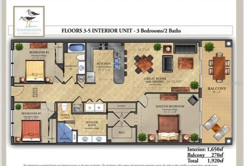 Waterfront  3br   2kings  Pool Balcony   Beach