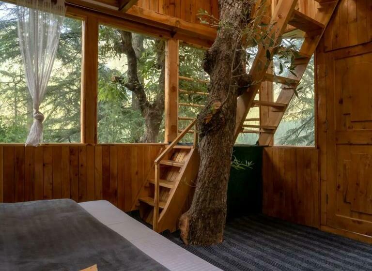 مبيت وإفطار Cliff Haven Treehouse & Cottages Jibhi