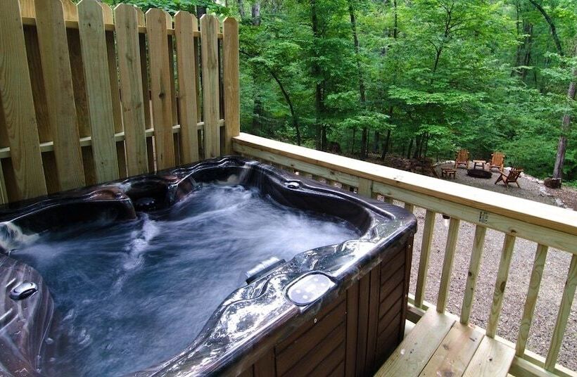 Arabella Cozy Nest With Hot Tub And Fire Pit In The Backyard By Redawning