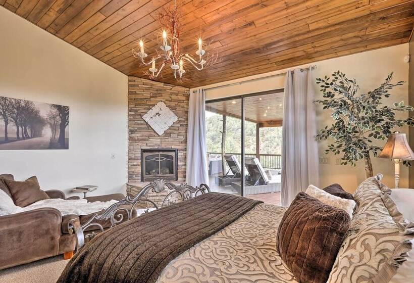 Az Rim Retreat In Pine W/deck, Hot Tub & Views!