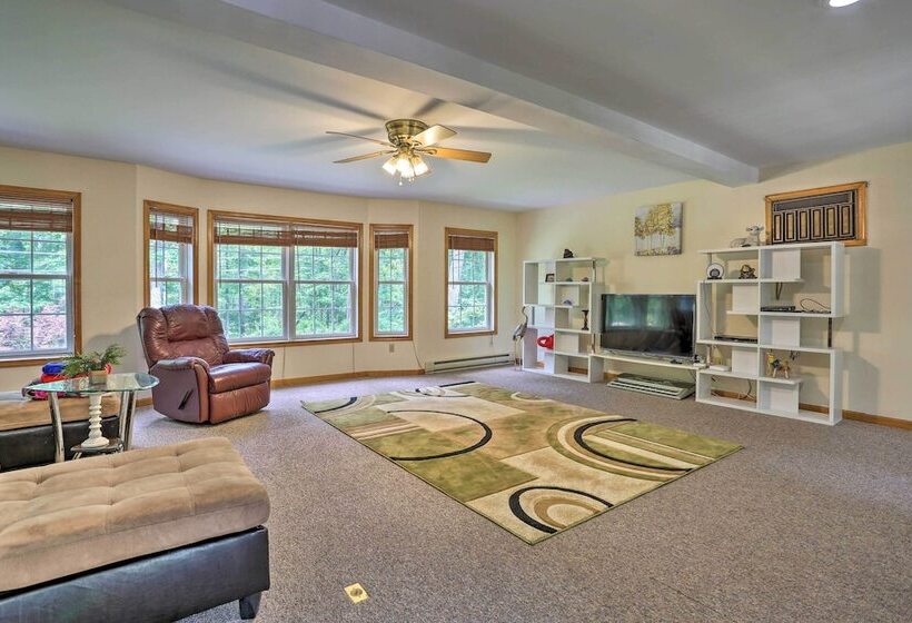 Home W/ Hot Tub, Fire Pit, Koi Pond: Walk To Lake!