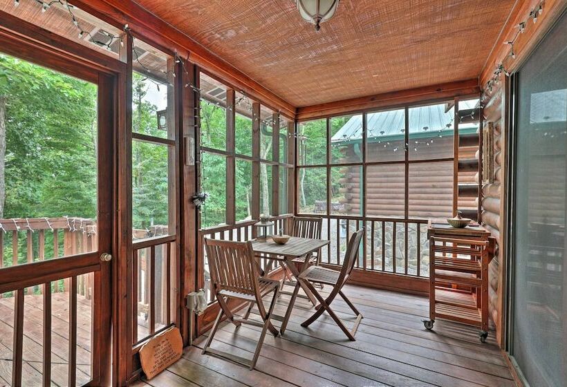 Purlear Luxury, Spacious Log Cabin W/ Mtn Views!