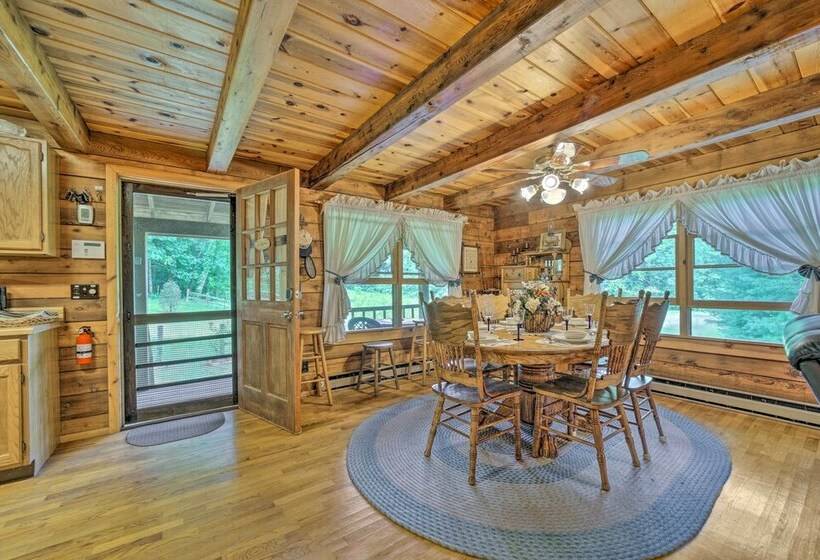 Scenic Creekside Cabin W/ Wraparound Porch!