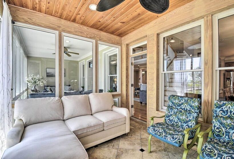 Waterfront Sunset Beach Escape W/ Dock & Golf View