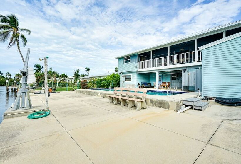 Private Pool & Deck: Canalfront St James City Home