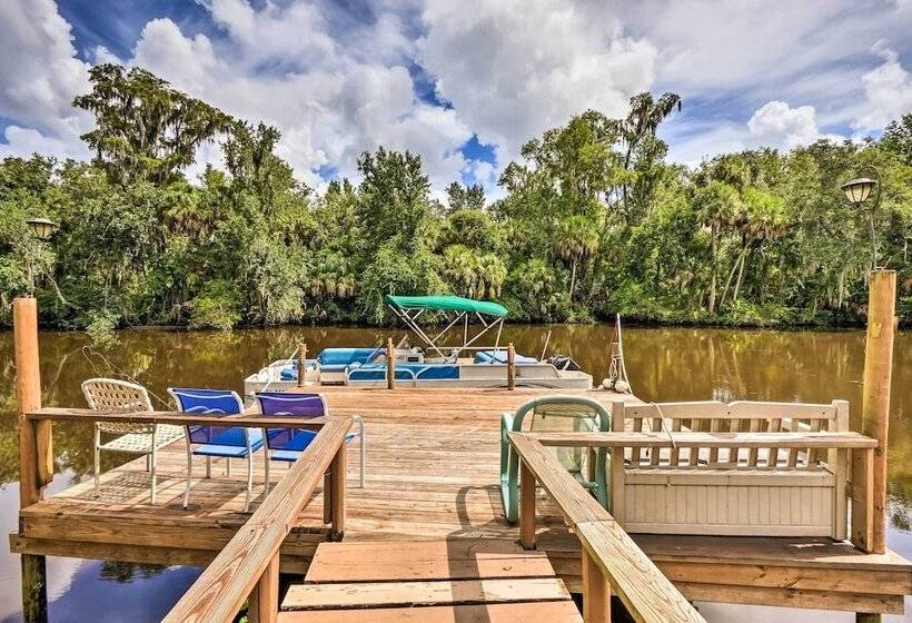 Lush Riverfront Escape W/ Private Boat Dock!