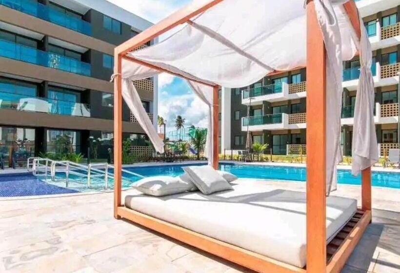 リゾートホテル Flat Luxo No Mana Beach Em Muro Alto 4 Pessoas
