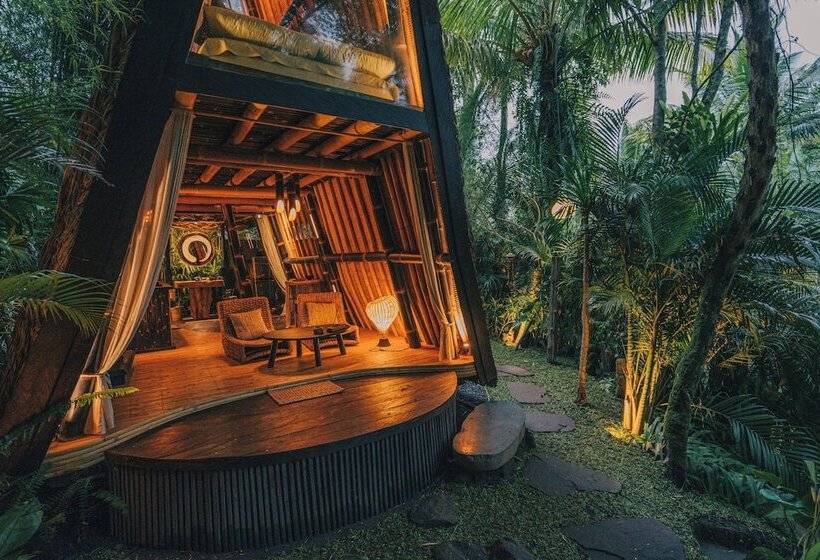 住宿加早餐  Hideout Eco Bamboo House Bali