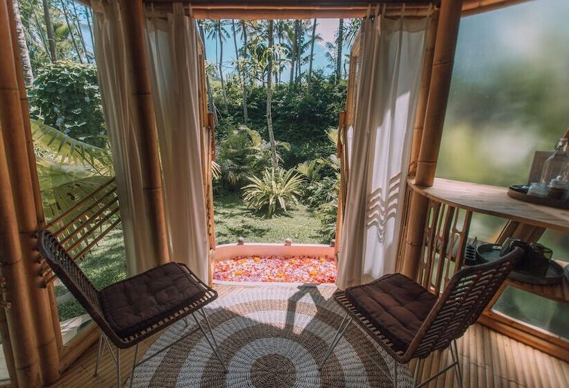 住宿加早餐  Hideout Eco Bamboo House Bali