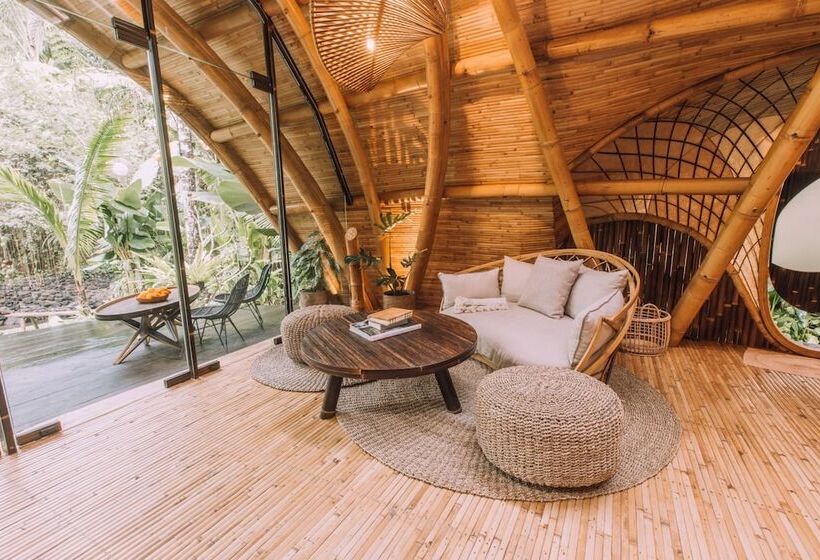 住宿加早餐  Hideout Eco Bamboo House Bali