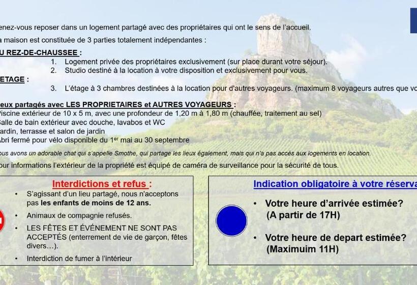 پانسیون Studio Chez L Habitant Avec Piscine Commune