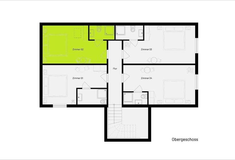 ペンション Zimmer 2   Gästehaus Reibold