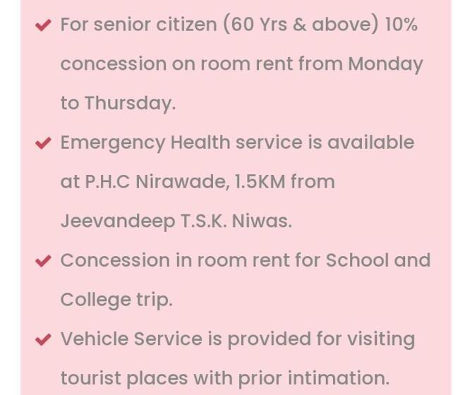 Bed and Breakfast Jeevandeep T S K Paryatak Niwas Nirawade