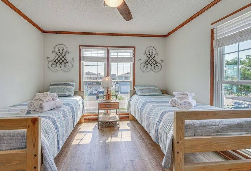 Canal Front Home W/ Deck: Walk To Holden Beach!