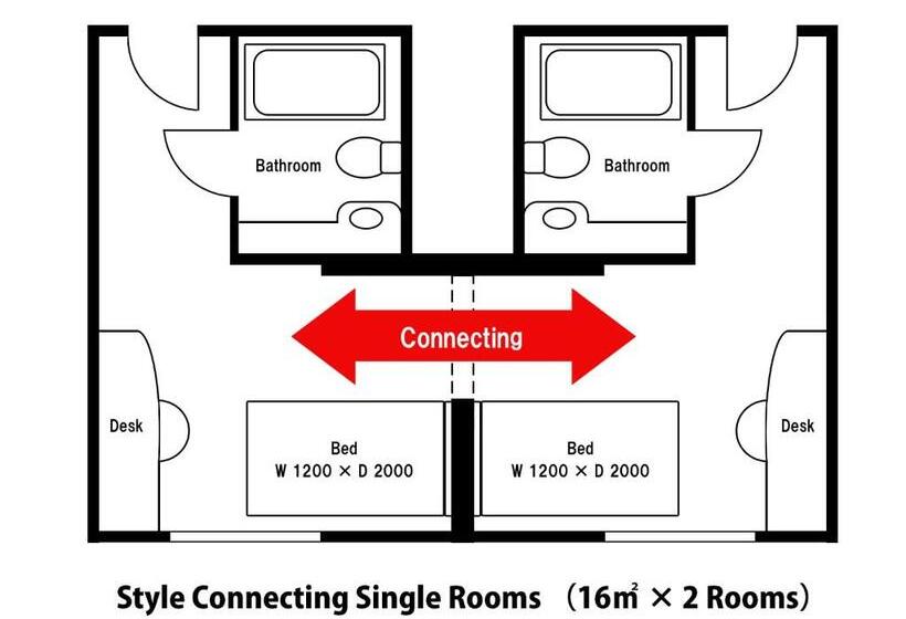 Connecting 1 Bedroom Apartment, Nikko Narita