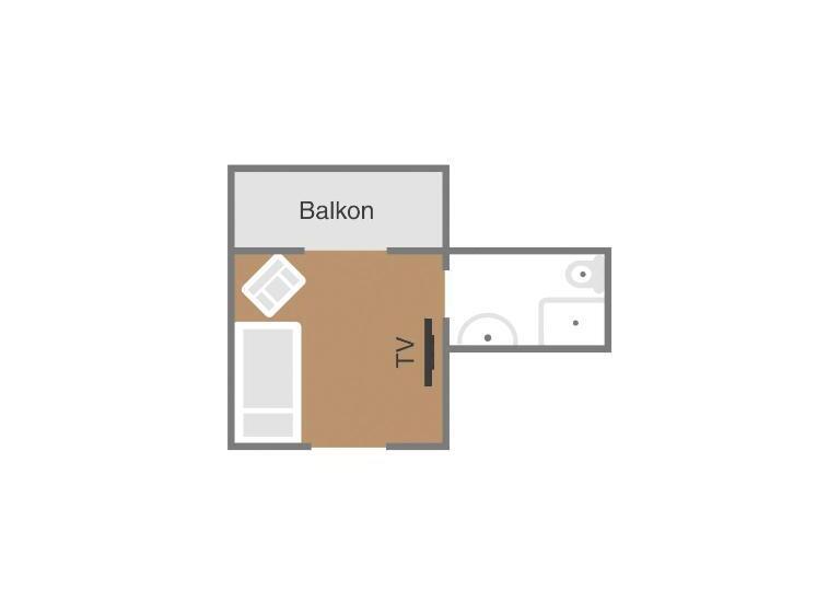 اتاق استاندارد یک تخته با بالکن, Dei Hotel Schönblick