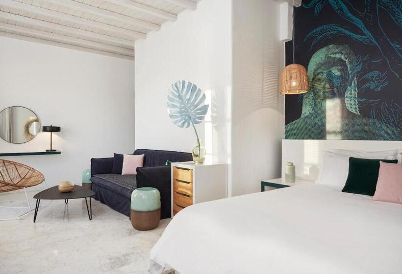 اتاق لوکس با چشم‌انداز دریا, Kouros Hotel & Suites