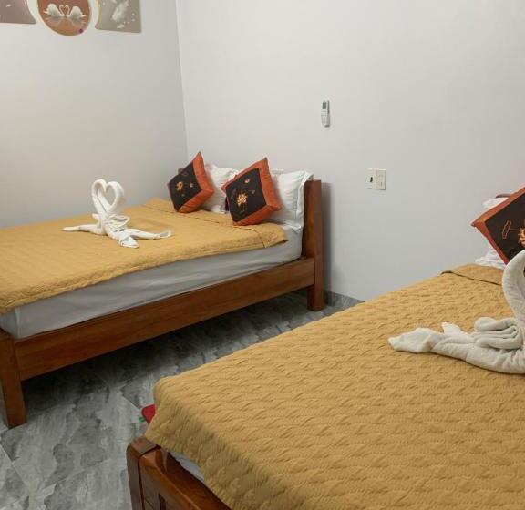 اتاق استاندارد چهارنفره با چشمانداز باغ, Tam Coc White Swan Homestay
