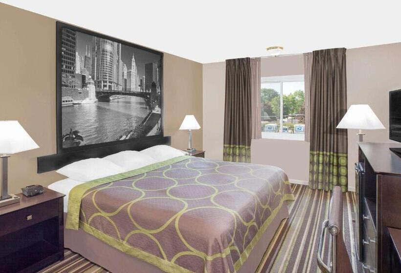اتاق استاندارد با تخت بزرگ برای معلولان, Super 8 By Wyndham Morton Grove/chicago