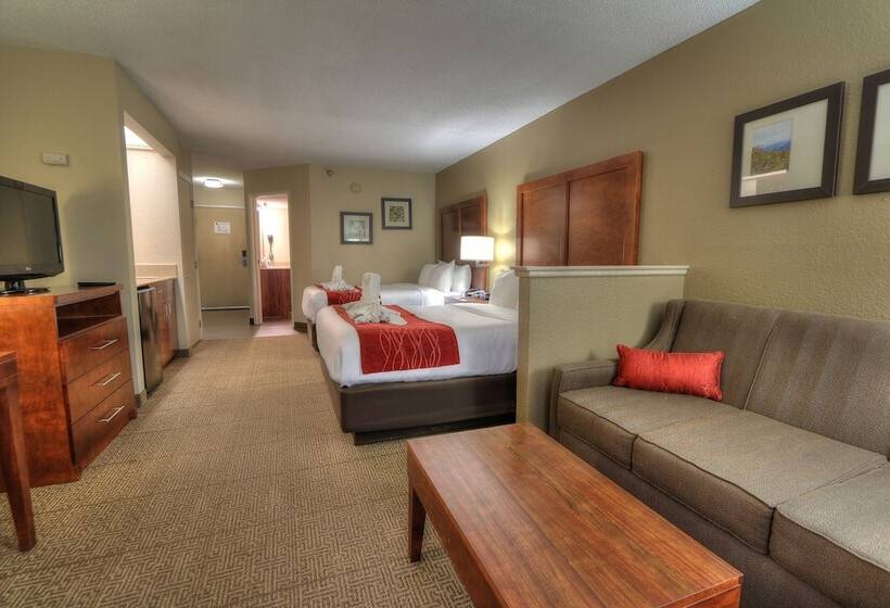 带2个双人床的标准工作室, Comfort Inn And Suites At Dollywood Lane