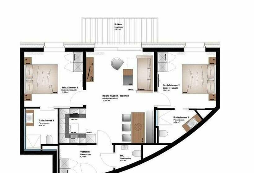 آپارتمان 1 خوابه, Apartmenthotel Sonnenhof