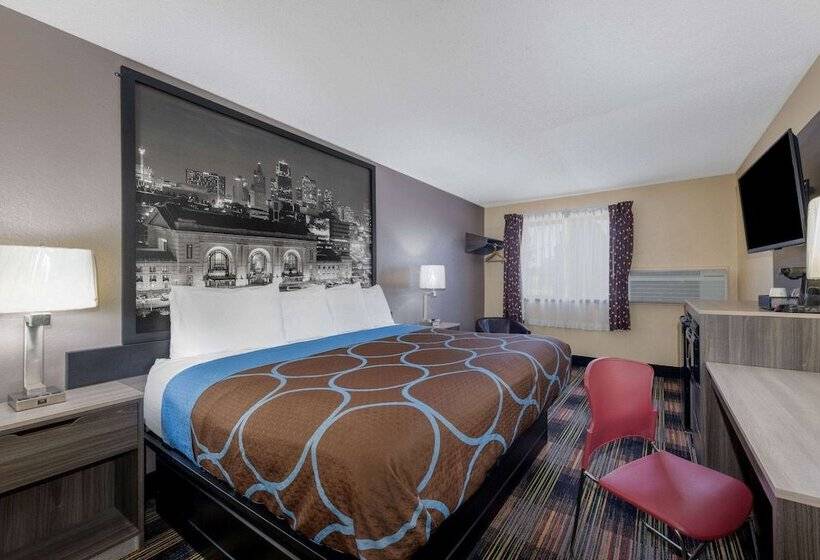 غرفة قياسية سرير مزدوج, Super 8 By Wyndham Kansas City At Barry Road/airport