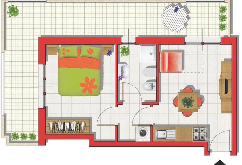 آپارتمان 1 خوابه, Residence Maryel