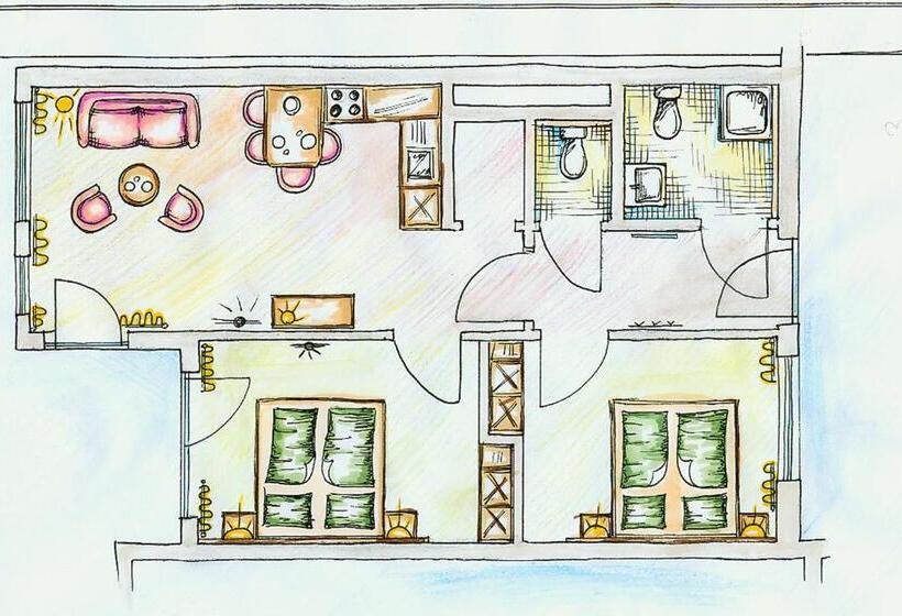 آپارتمان 2 خوابه, Alm Appartements Ehemals Birkenhof