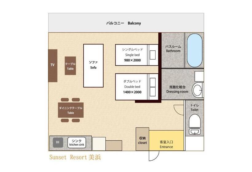 اتاق استاندارد, Sunset Resort Mihama